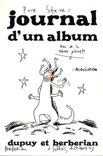 Dupuy et Berberian : Monsieur Jean, "Journal d'un album", dédicace